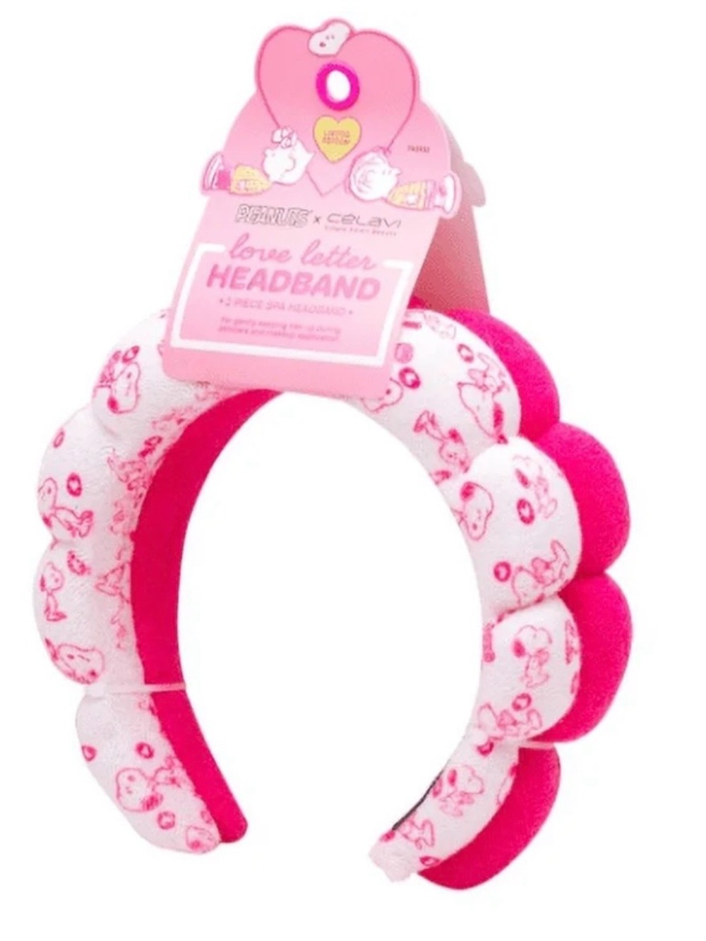 CELAVIX PEANUTS LOVE LETTER 2PC SPA HEADBAND